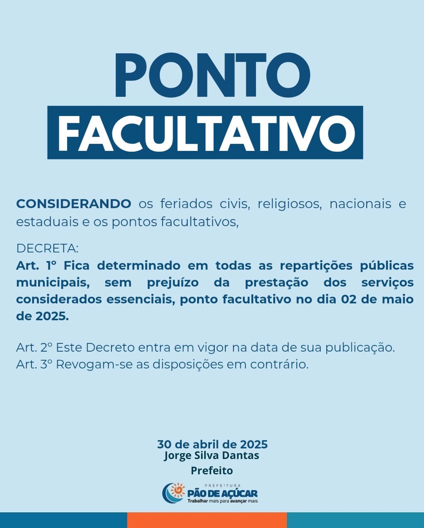 COMUNICADO | PONTO FACULTATIVO